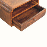 Orel Wall Mounted Bedside Table, Small - Chestnut