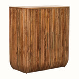 Soren Fluted Curve Cabinet, Small - Golden Teak
