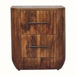 Soren Fluted Bedside Table, Medium - Golden Teak