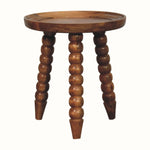 Arlen Spindle Tray Side Table, Small - Golden Teak