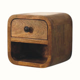 Hamade Open Wall-Mounted Bedside Table, Mini - Amber Oak