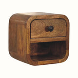 Hamade Open Wall-Mounted Bedside Table, Mini - Amber Oak