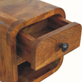 Hamade Open Wall-Mounted Bedside Table, Mini - Amber Oak