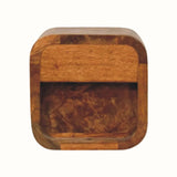 Hamade Open Wall-Mounted Bedside Table, Mini - Amber Oak
