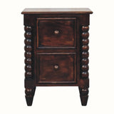 Arlen Spindle Bedside Cabinet, Small - California Walnut