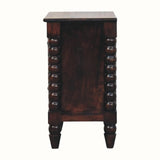 Arlen Spindle Bedside Cabinet, Small - California Walnut