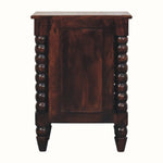 Arlen Spindle Bedside Cabinet, Small - California Walnut
