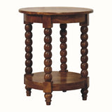 Arlen Spindle Side Table, Small - Amber Oak
