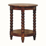 Arlen Spindle Side Table, Small - Amber Oak