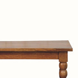 Arlen Spindle Coffee Table with Open Shelf, Medium - Amber Oak