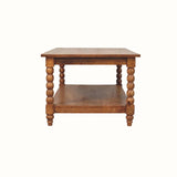 Arlen Spindle Coffee Table with Open Shelf, Medium - Amber Oak