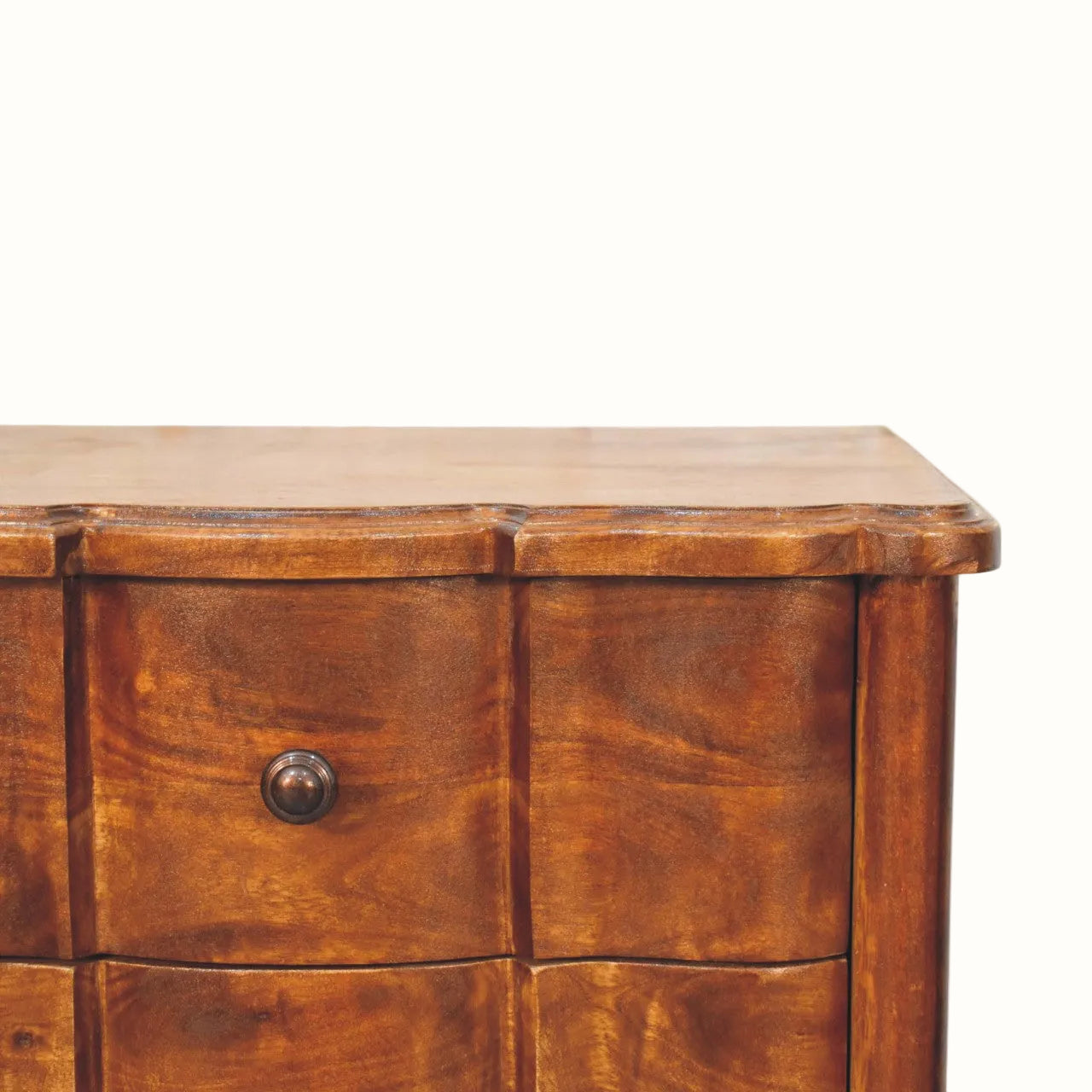 Emile 3 Drawer Bedside Table, Medium - Chestnut