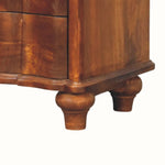 Emile 3 Drawer Bedside Table, Medium - Chestnut