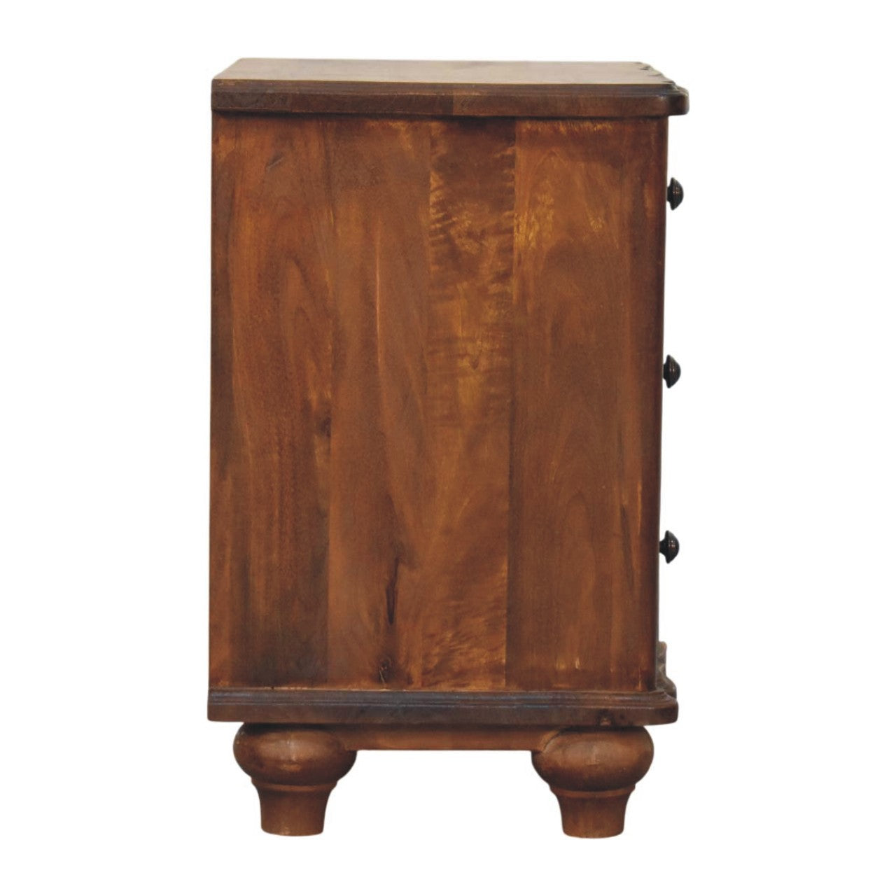 Emile 3 Drawer Bedside Table, Medium - Chestnut
