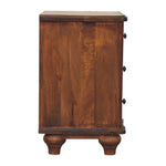 Emile 3 Drawer Bedside Table, Medium - Chestnut
