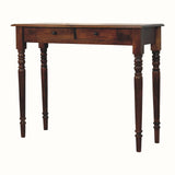 Louis 2 Drawer Console Table, Medium - Chestnut