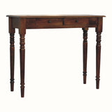 Louis 2 Drawer Console Table, Medium - Chestnut