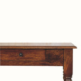 Louis 2 Drawer Console Table, Medium - Chestnut