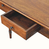 Louis 2 Drawer Console Table, Medium - Chestnut