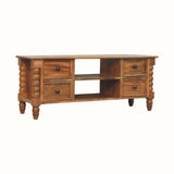 Arlen Spindle Media Unit, Medium - Amber Oak