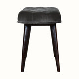 Femia Velvet Bench - Stone Grey/Walnut