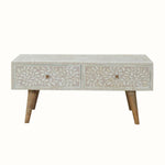 Marlo Taupe Floral Bone Coffee Table