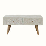 Marlo Taupe Floral Bone Coffee Table