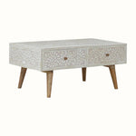 Marlo Taupe Floral Bone Coffee Table