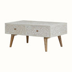 Marlo Taupe Floral Bone Coffee Table