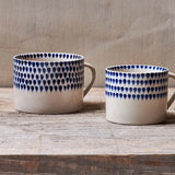 Indigo Drop Mug - Cream & Indigo - Large (Set of 2)