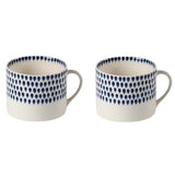 Indigo Drop Mug - Cream & Indigo - Large (Set of 2)