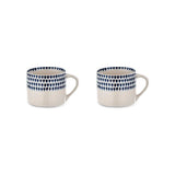 Indigo Drop Mug - Cream & Indigo - Small (Set of 2)