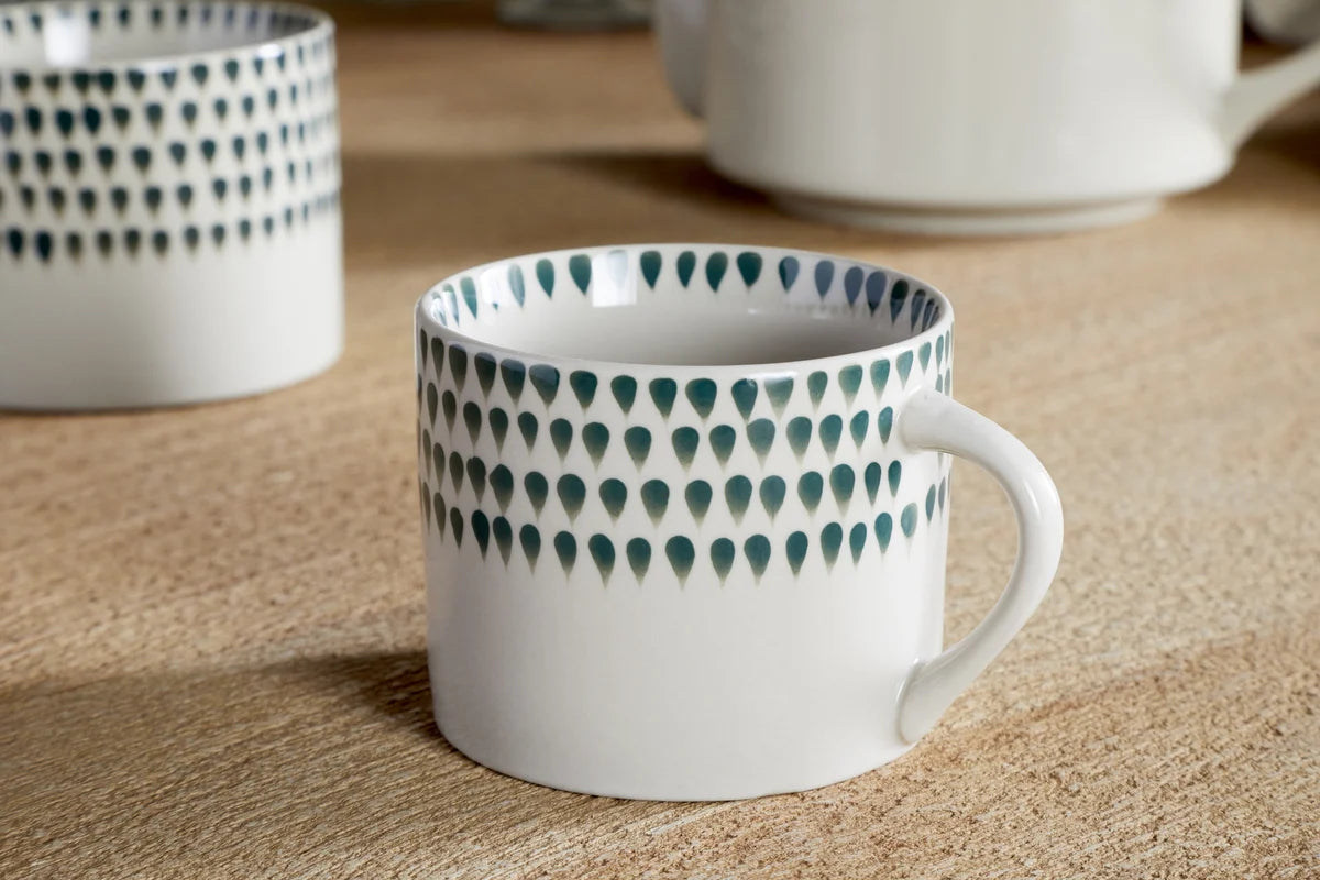 Juniper Drop Mug - Cream & Juniper - Large (Set of 2)