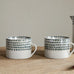 Indigo Drop Mug - Cream & Indigo - Small (Set of 2)