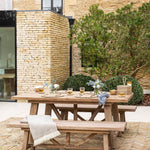 Chilford Solid Table & Bench Set - Acacia Wood, Natural, Small Dining Tables Garden Trading