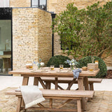 Chilford Solid Table & Bench Set - Acacia Wood, Natural, Small Dining Tables Garden Trading