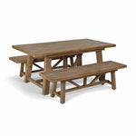 Chilford Solid Table & Bench Set - Acacia Wood, Natural, Small Dining Tables Garden Trading