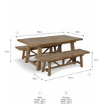Chilford Solid Table & Bench Set - Acacia Wood, Natural, Small Dining Tables Garden Trading