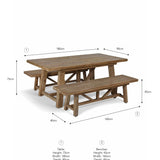 Chilford Solid Table & Bench Set - Acacia Wood, Natural, Small Dining Tables Garden Trading