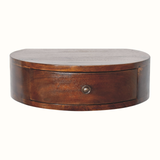 Lauro Wall Mounted Bedside Table, Small - Chestnut