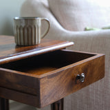 Louis 1 Drawer Bedside Table, Small -  Chestnut