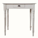 A solid mango wood desk handpainted in old white.