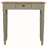 French grey desk made from solid wood, vintage antique style turned legs.