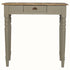 French grey desk made from solid wood, vintage antique style turned legs.