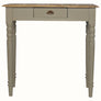 French grey desk made from solid wood, vintage antique style turned legs.