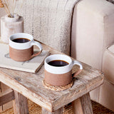Mali Ribbed Coffee Mug - White - (Set of 2)