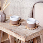 Mali Ribbed Espresso Mug - White - (Set of 2)