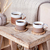 Mali Ribbed Espresso Mug - White - (Set of 2)