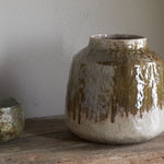 Melina Reactive Glaze Vase - Olive & Natural