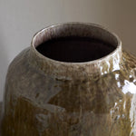 Melina Reactive Glaze Vase - Olive & Natural